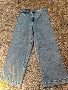 Wide Leg Women's Jeans - Light Blue Flare